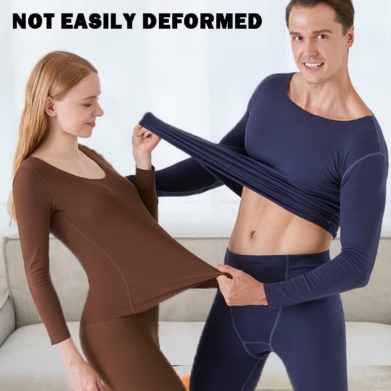 Thermal Underwear Set for Women U Neck Winter - Long Sleeve Top Bottoms