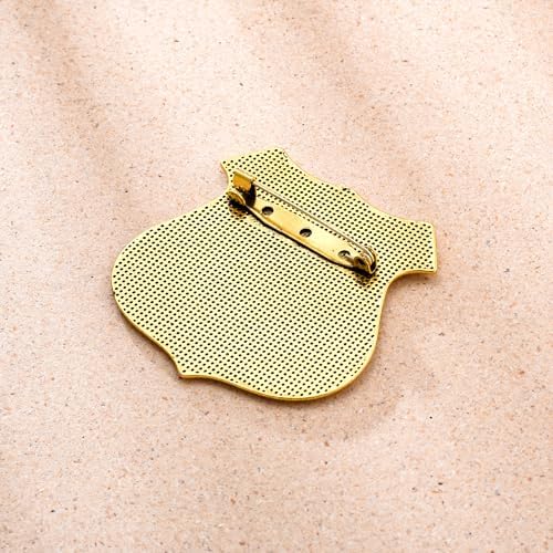 Medsor Police Badge Pin for Women Gold Plated Authentic Design