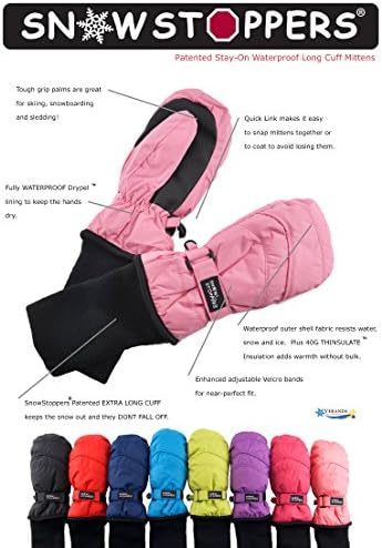 SnowStoppers Kids Waterproof Stay On Winter Mittens