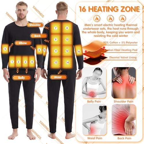 16-Zone Heat Winter Warmness Electric Thermal Underwear Shirt for Men Women