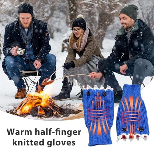 Winter Knitted Half Finger Gloves