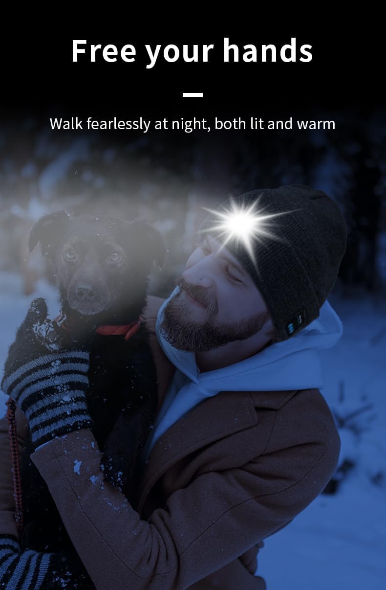Spevert Unisex LED Bluetooth Beanie with Light