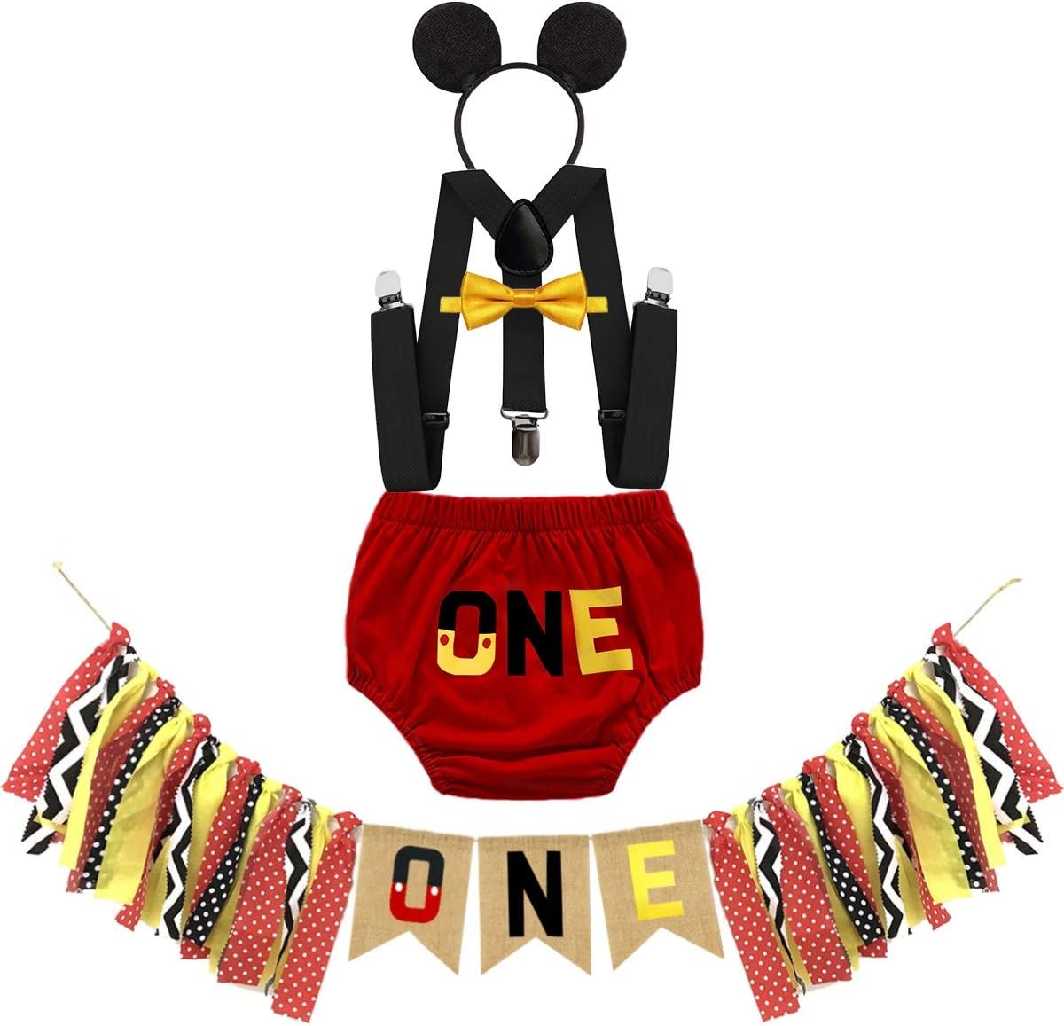 Adorable 5-Piece First Birthday Set for Boys