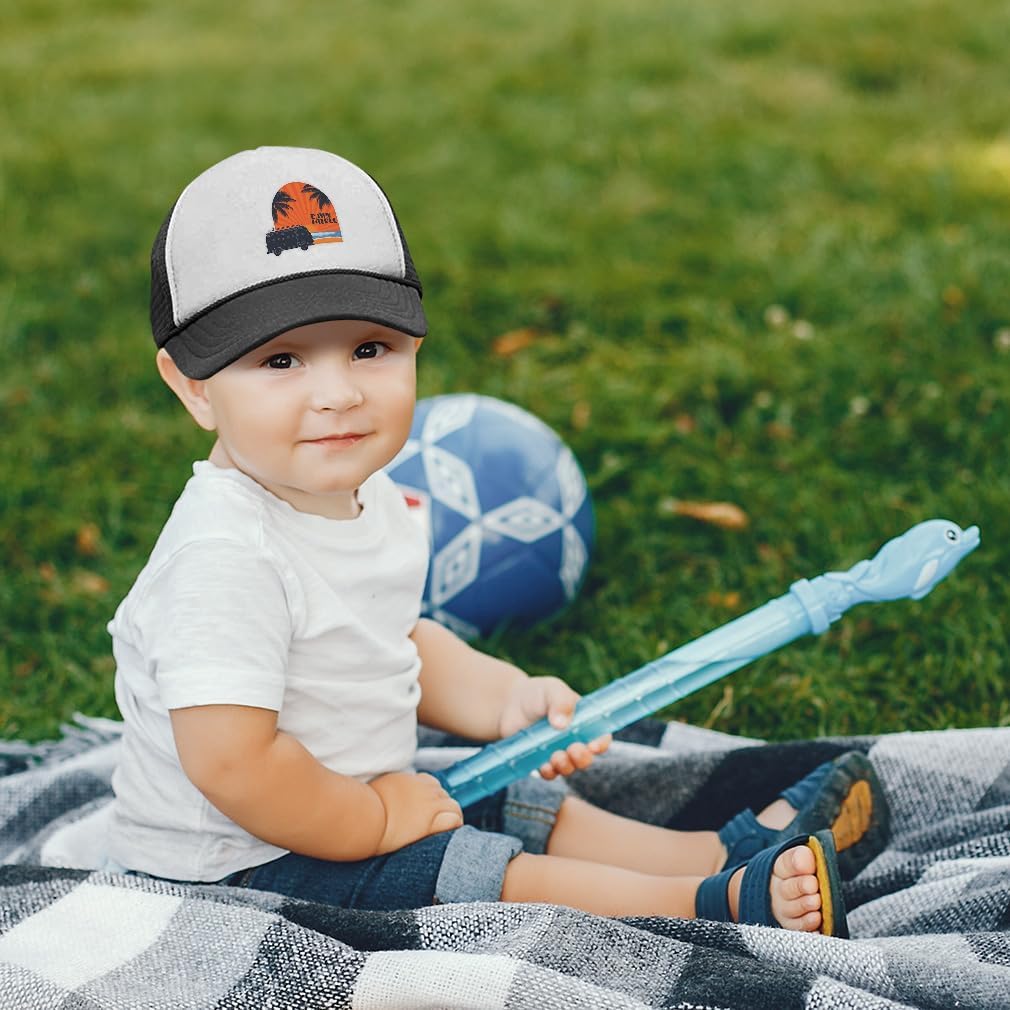 Dawn Patrol Tropical Truckers Hat for Boys - Adjustable Snapback with UV Protection
