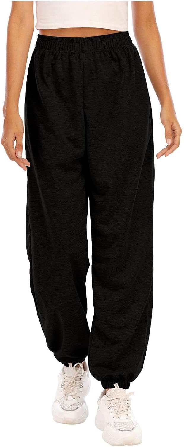 Womens High Waisted Faux Leather Sweatpants