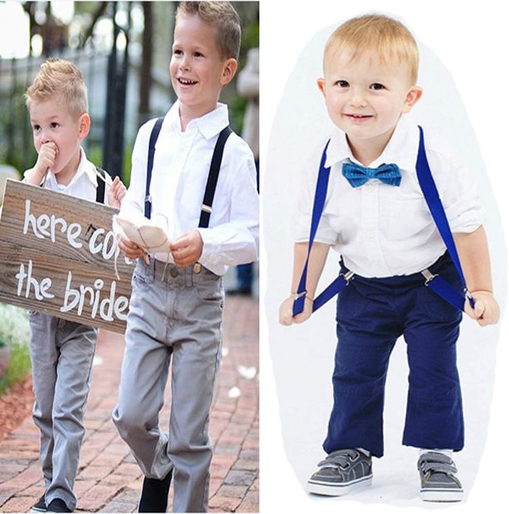 Adjustable Suspenders Bow Tie Set for Kids Ages 1-13