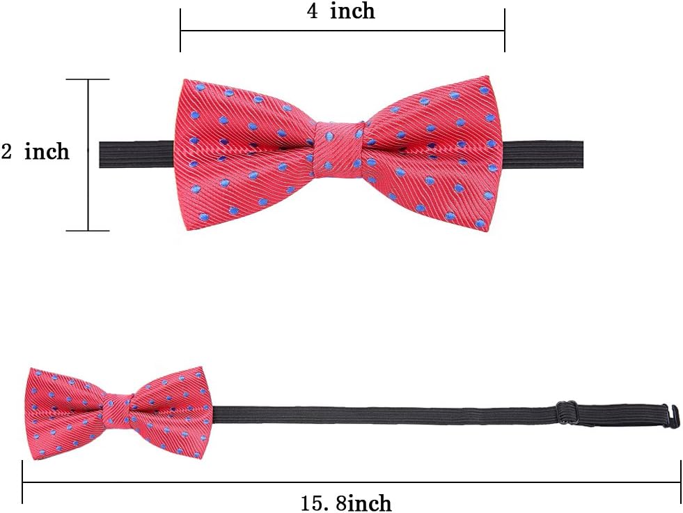 AUSKY 4 Pack Adjustable Pre-tied Bow Ties for Boys
