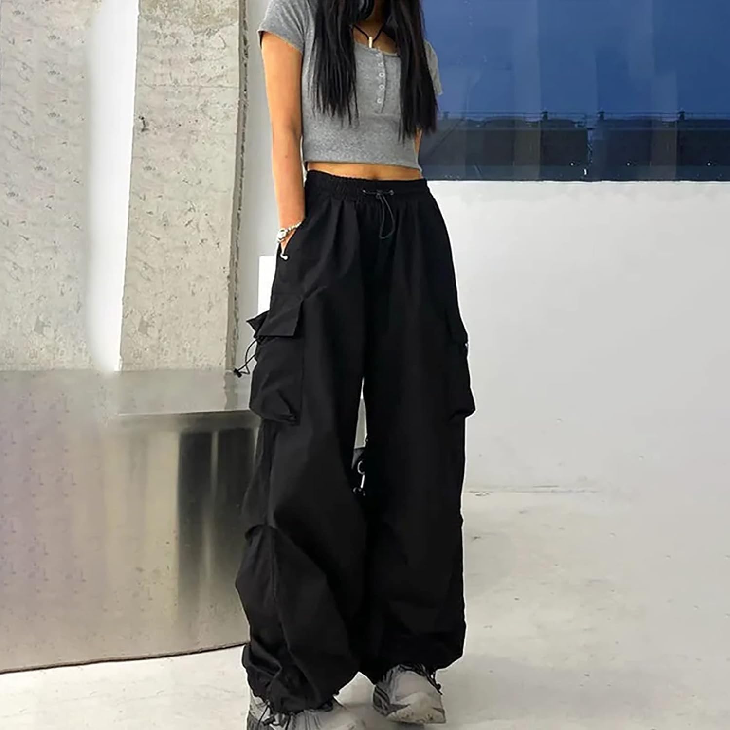 Trendy Drawstring Cargo Pants for Women