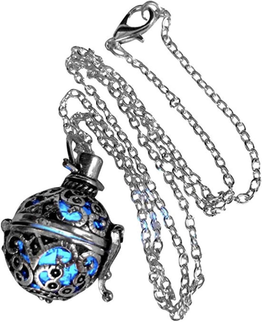 UMBRELLALABORATORY Steampunk Fire Necklace Glow Locket