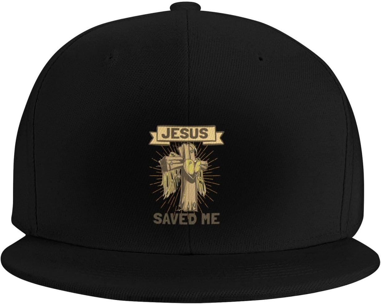 Jesus Saved Me Flat Bill Cap for Men Women