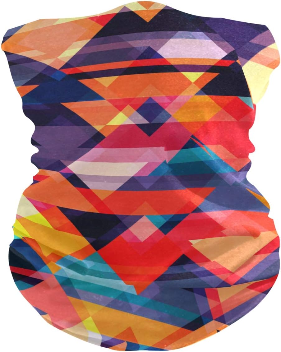 Unisex Balaclava Face Scarf with Colorful Mosaic Pattern
