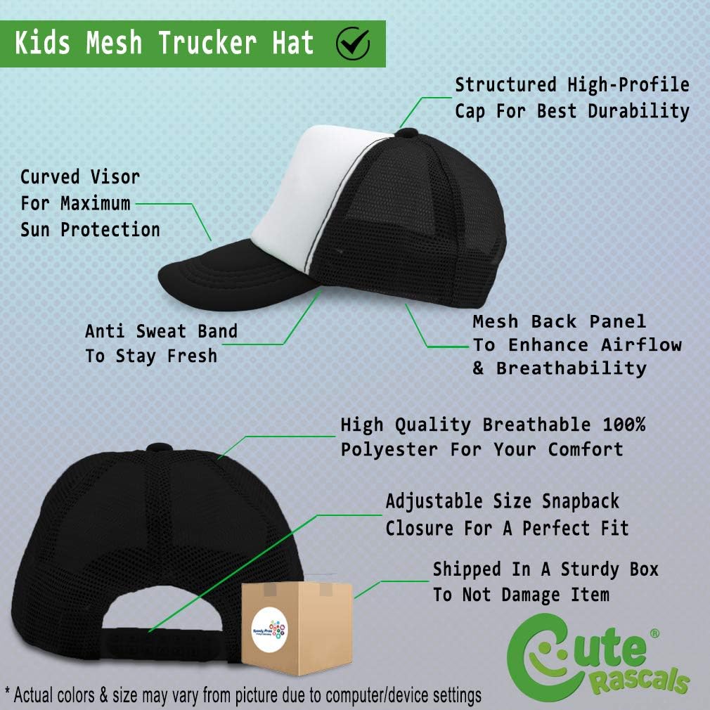 Cute Rascals Kids Trucker Hat Personalized Name Lightweight Stylish