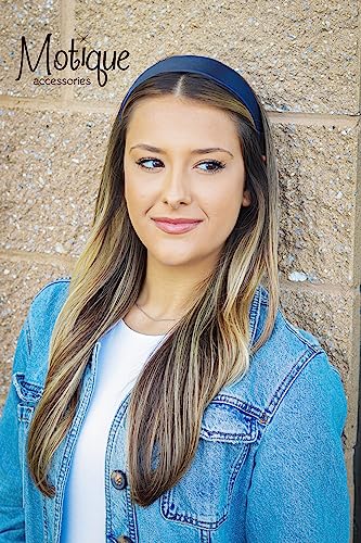 Girls 2 Inch Satin Headband Navy