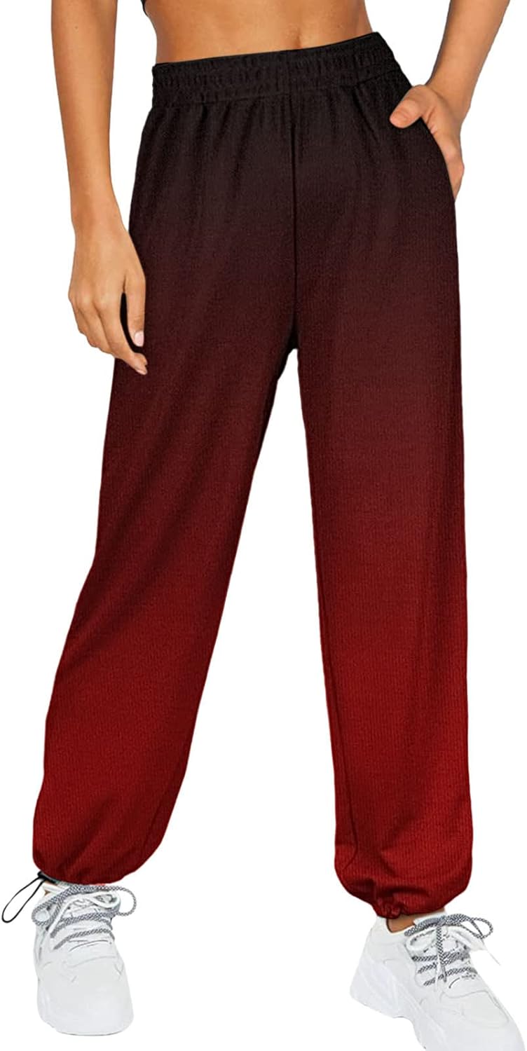 October Christmas Sweatpants for Women High Waisted Drawstring Casual Elegant sdbrld