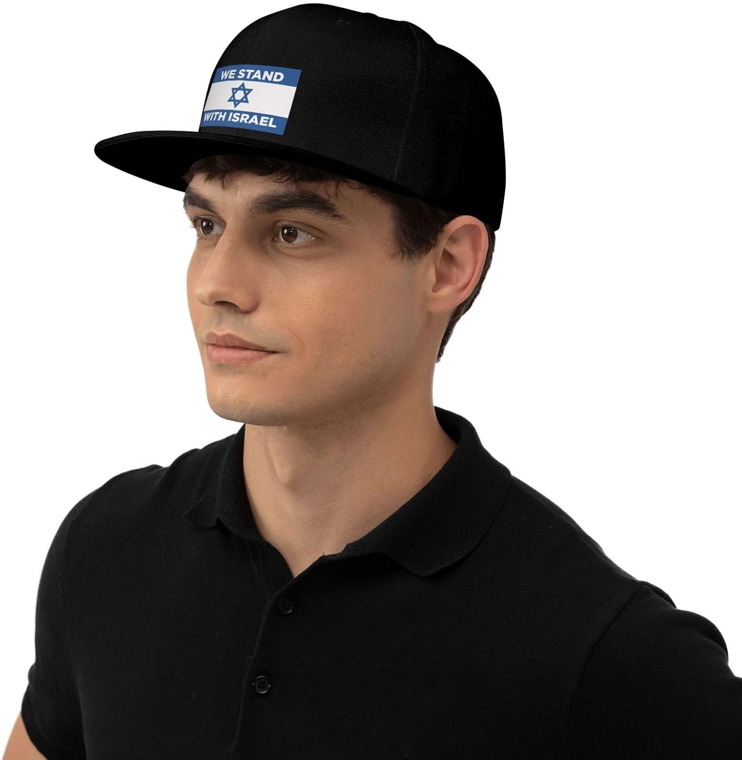 Adjustable Flat Bill Cap for Men Women We Stand with Israel