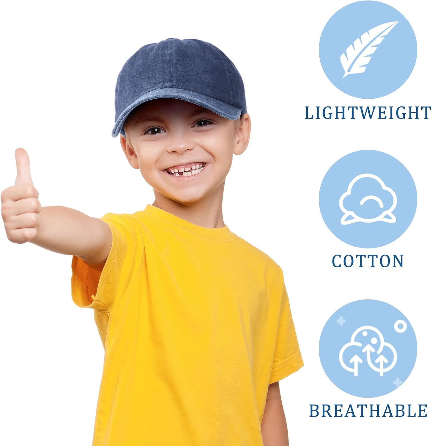 Adjustable Baseball Hats for Kids 10pc Set Boys Girls Distressed Washed