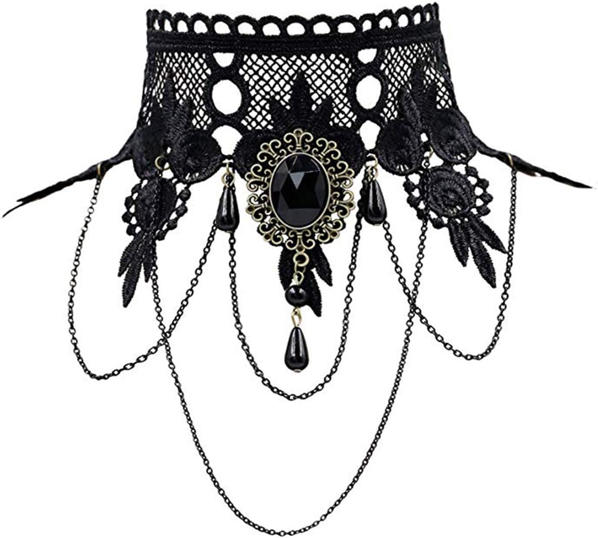 iWenSheng Steampunk Halloween Choker Necklace for Women