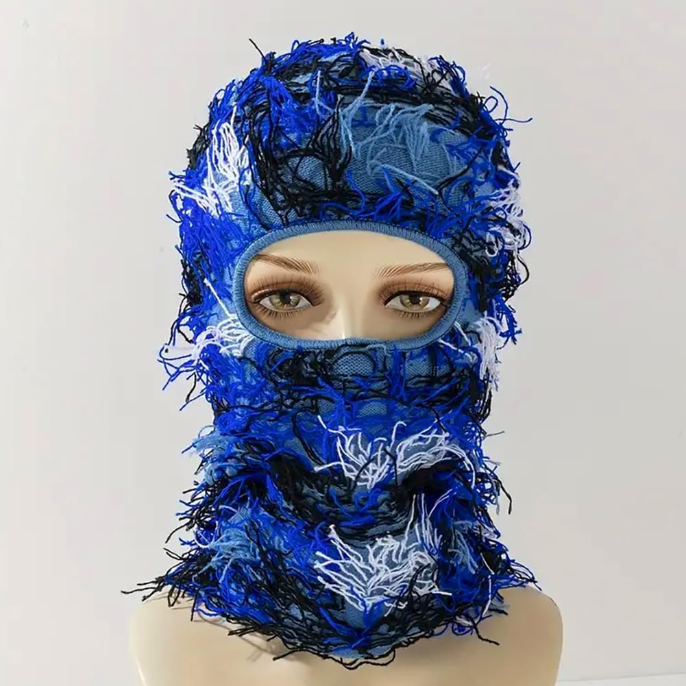 Malaxlx Distressed Ski Mask Balaclava Winter Windproof Beanie