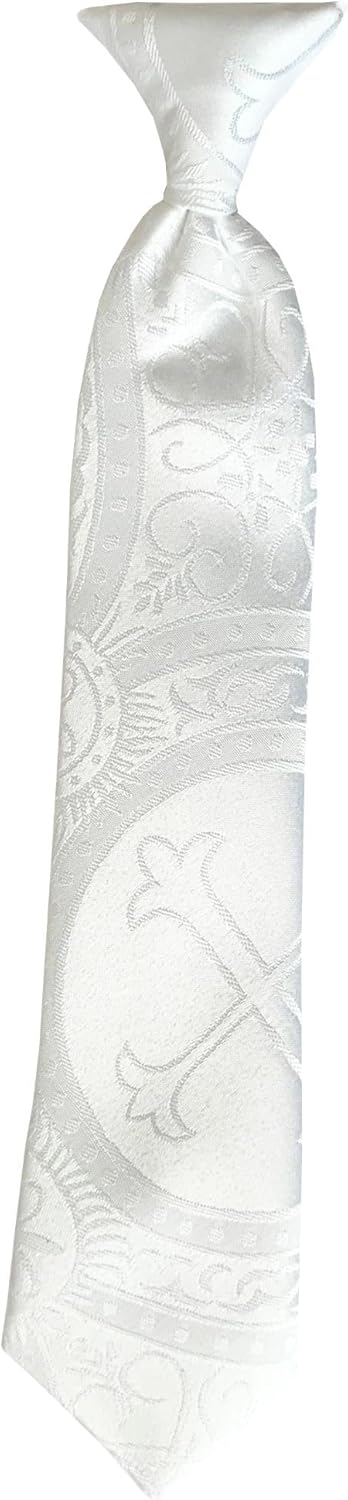 Holiday Bow Ties Boys First Holy Communion Necktie White Clergy Jacquard