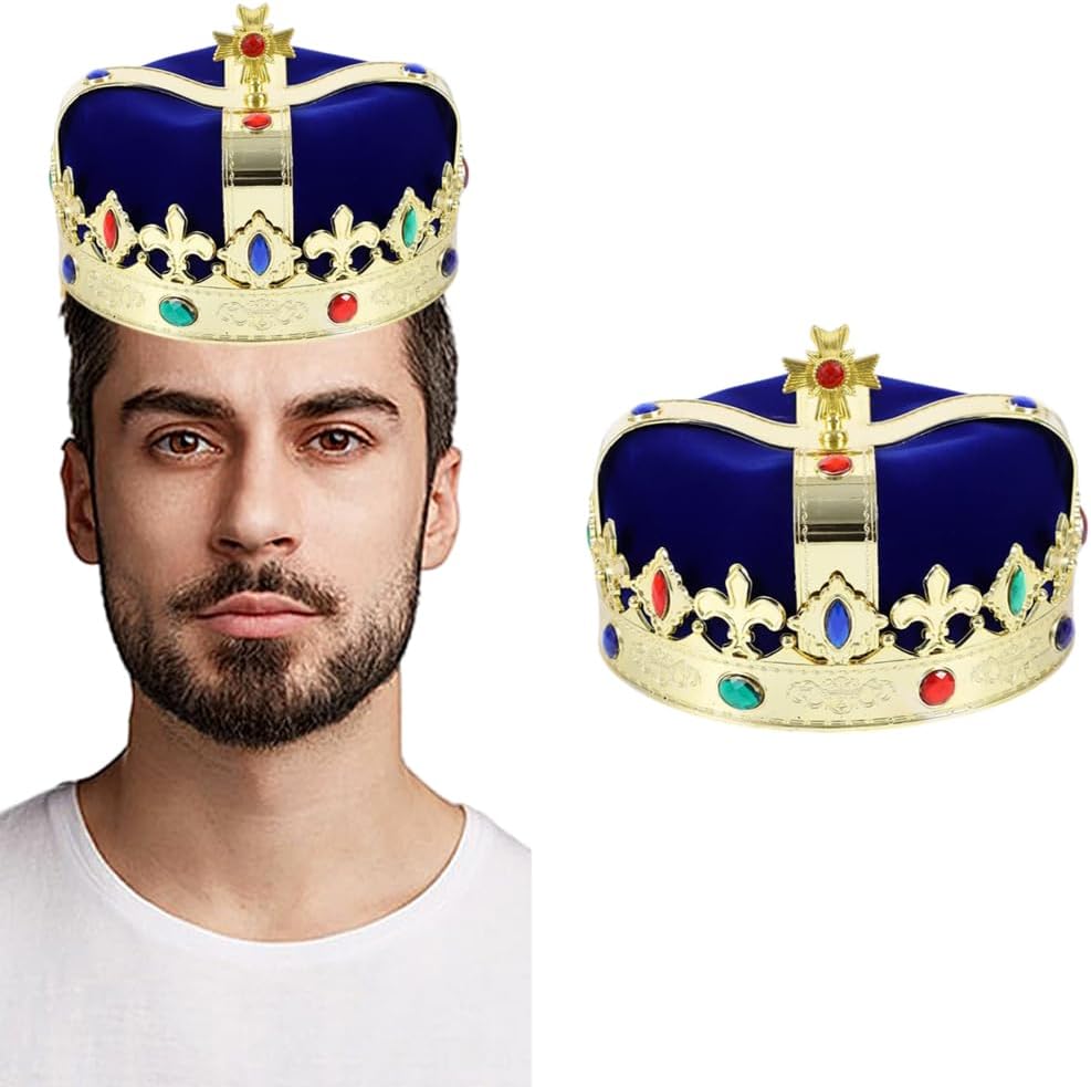 Royal Jeweled Headband Medieval Kings Castle Crown Design Unisex Costume