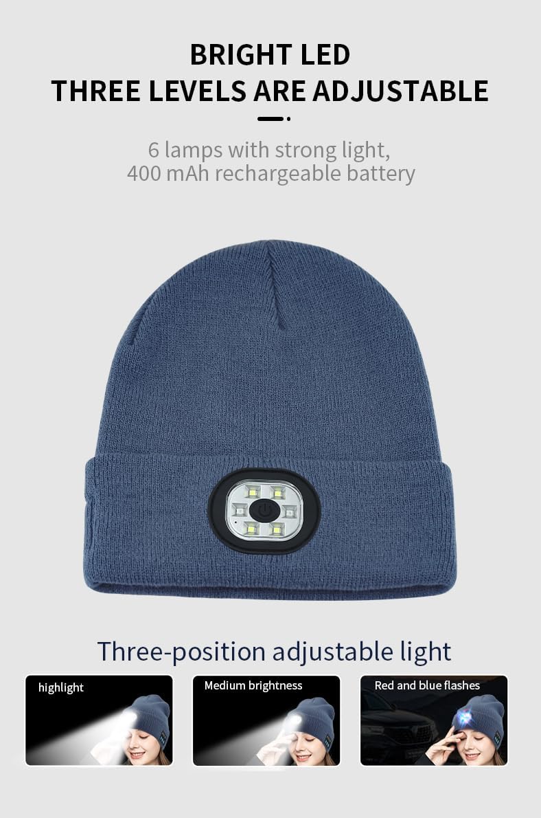 Spevert Unisex LED Bluetooth Beanie with Light
