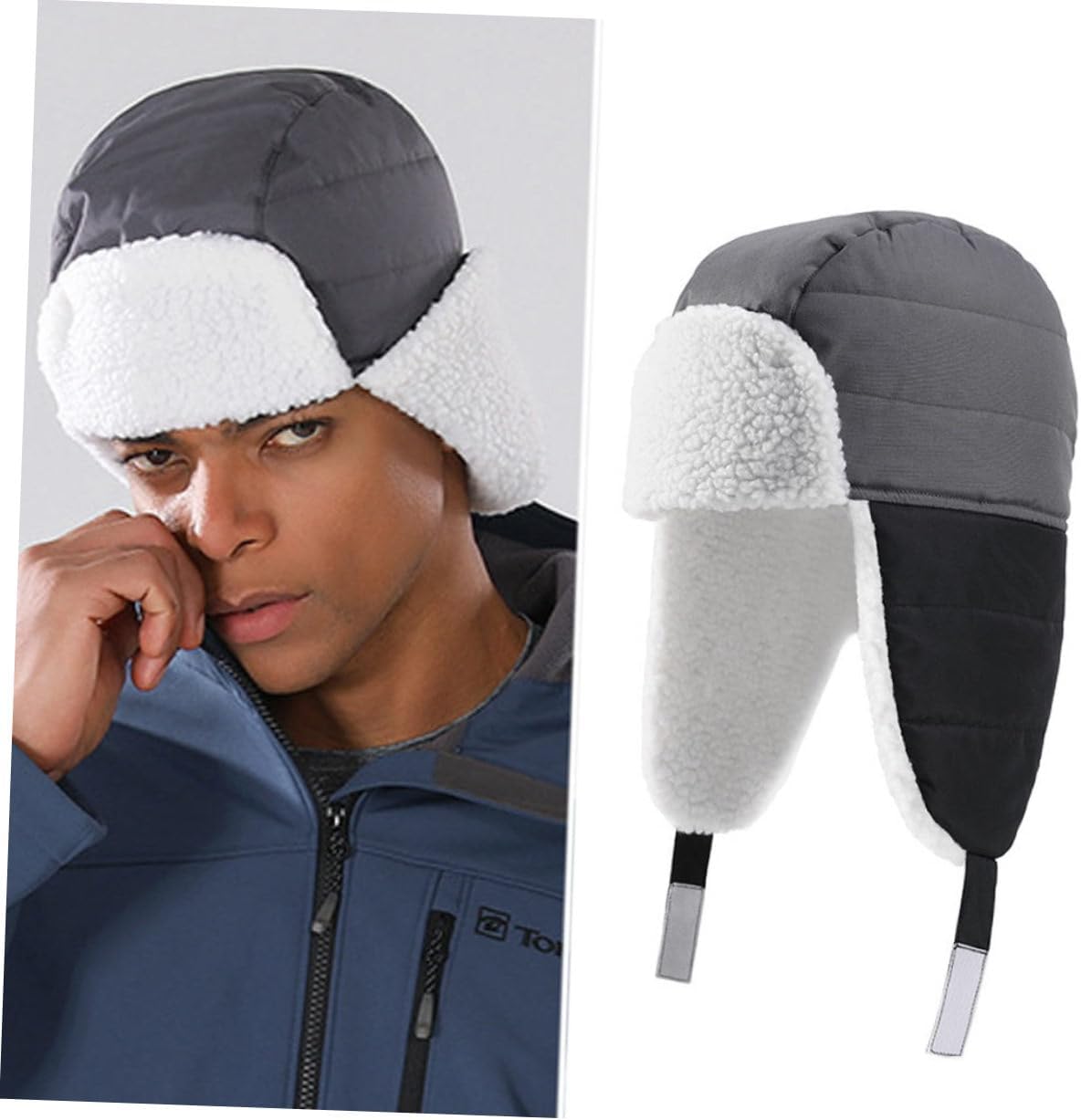 Cute Warm Black Hat Ear Cover for Boys Girls
