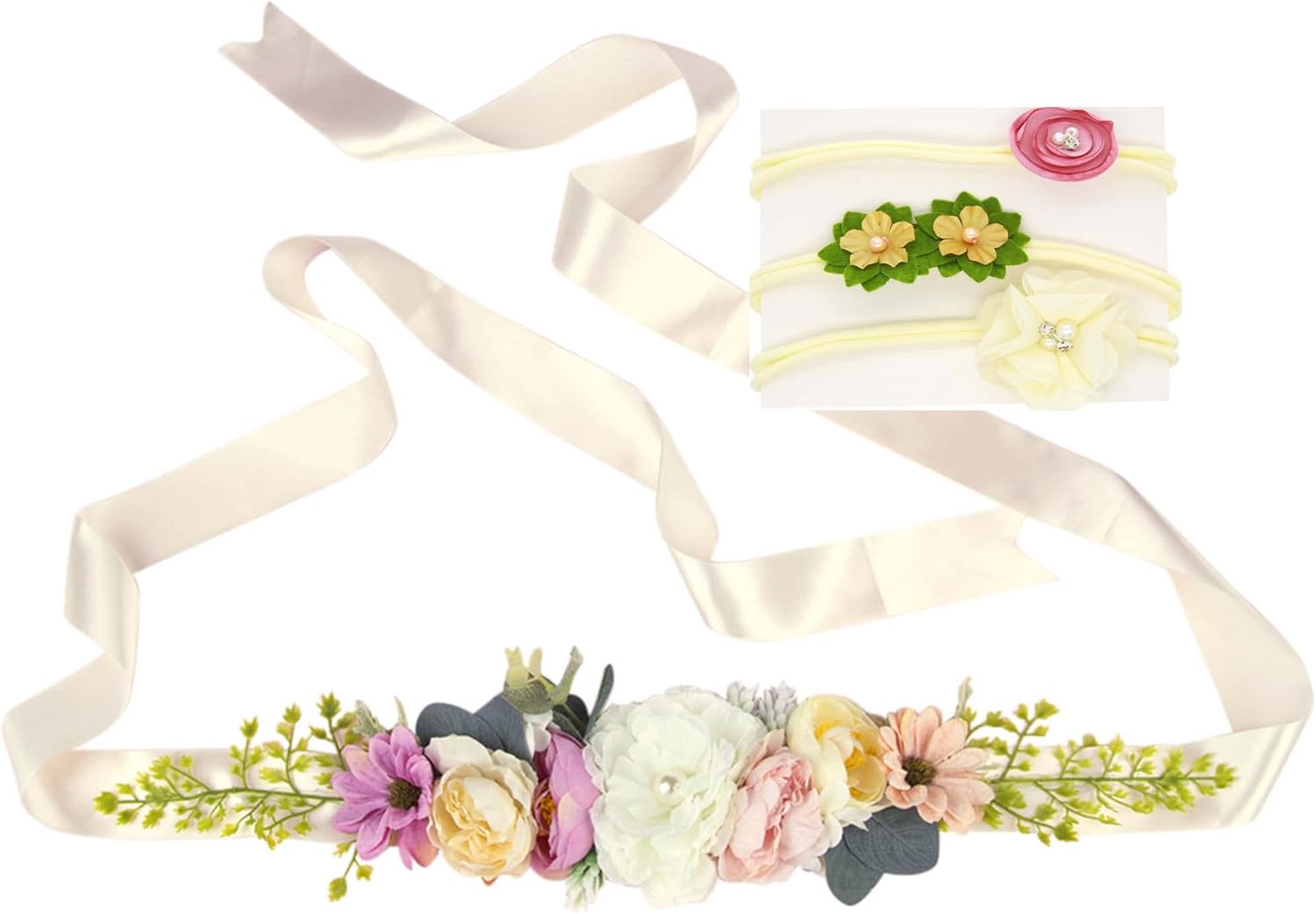 Handmade Flower Sash Belt for Maternity