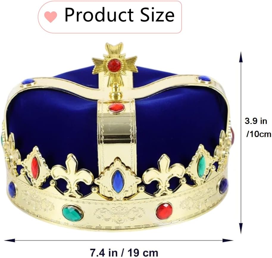 Royal Jeweled Headband Medieval Kings Castle Crown Design Unisex Costume