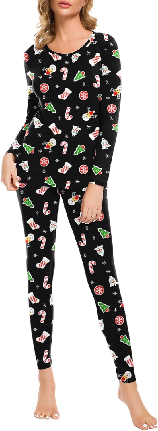 LOMON Christmas Thermal Underwear Set