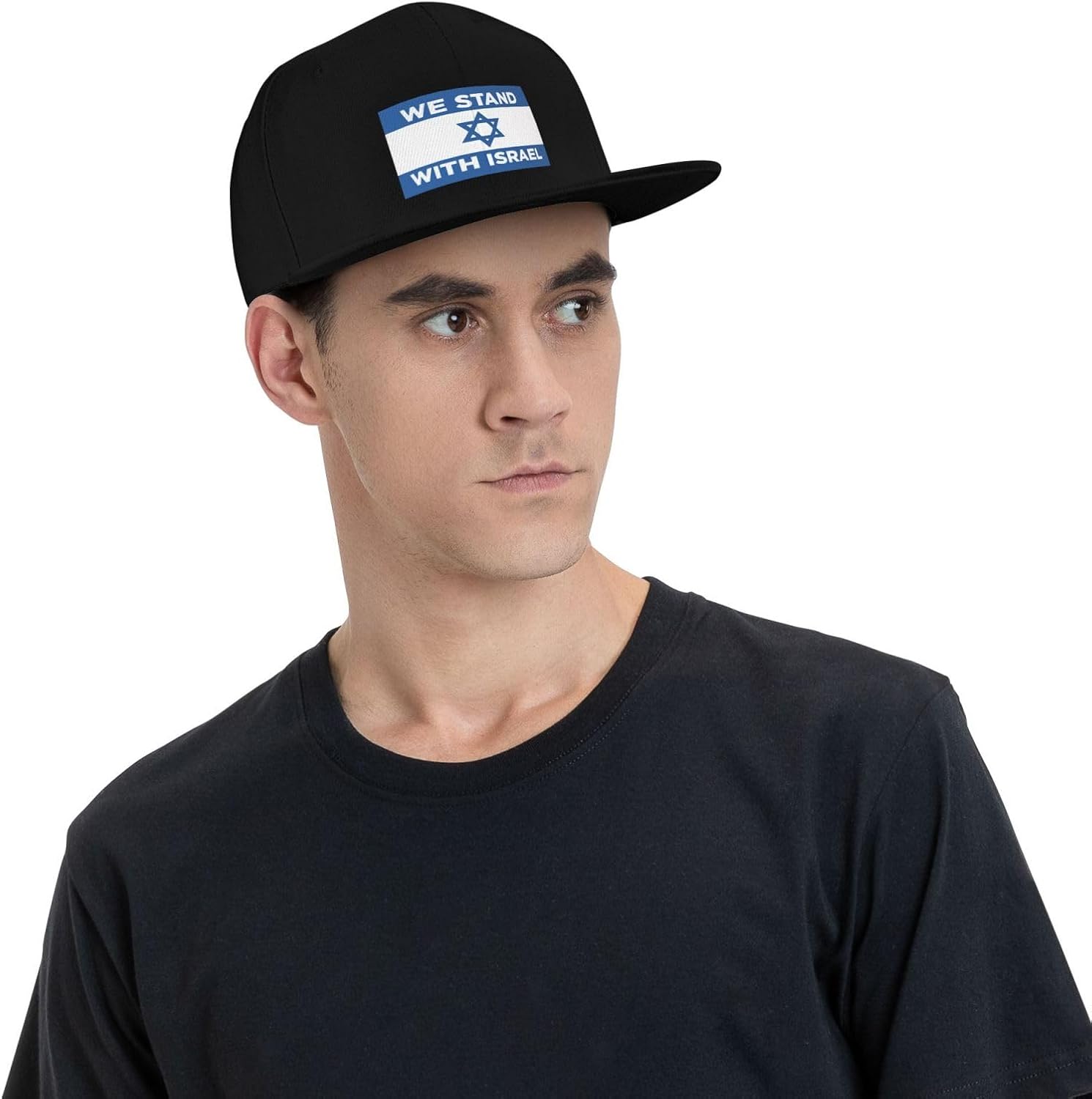 Adjustable Flat Bill Cap for Men Women We Stand with Israel