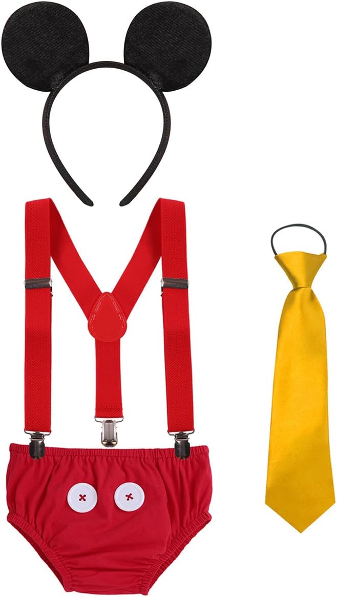 Adjustable Y-Back Suspenders Set for Boys 1st Birthday
