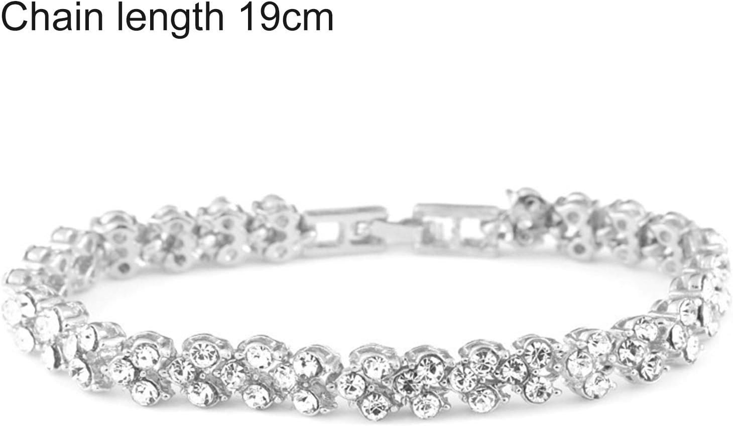 Charm Bracelet for Women Luxury Faux Crystal Shiny Bangle Jewelry