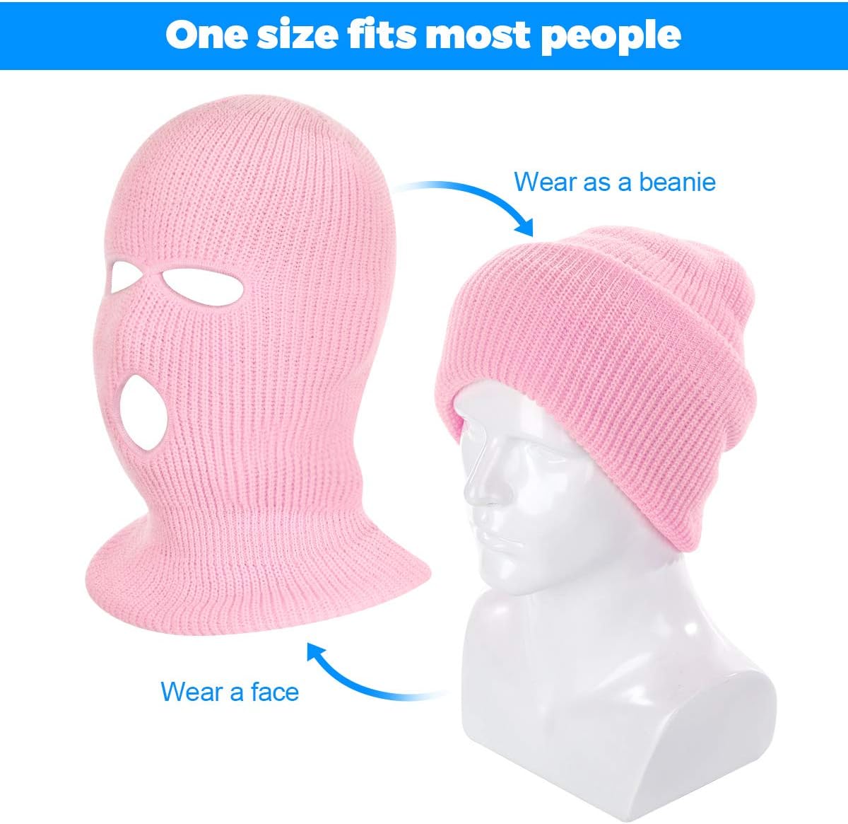 2-Piece 3-Hole Ski Mask