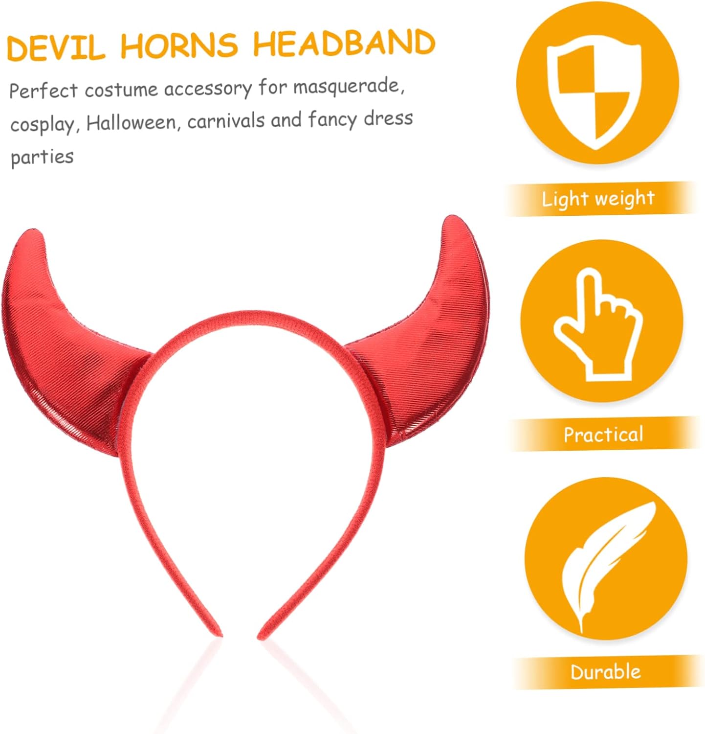 5sets Glitter Devil Horn Headband Halloween Costume Accessory