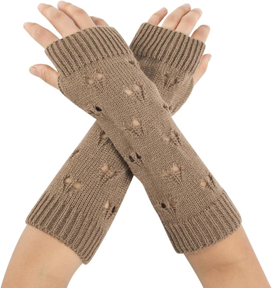 GSHLLO Womens Knitted Arm Warmers