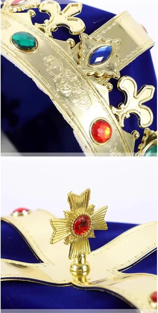 Royal Jeweled Headband Medieval Kings Castle Crown Design Unisex Costume