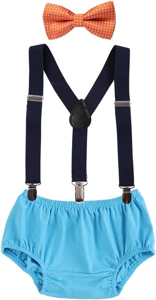 IWEMEK Baby Boys Christmas Suspenders Bowtie Outfit Set