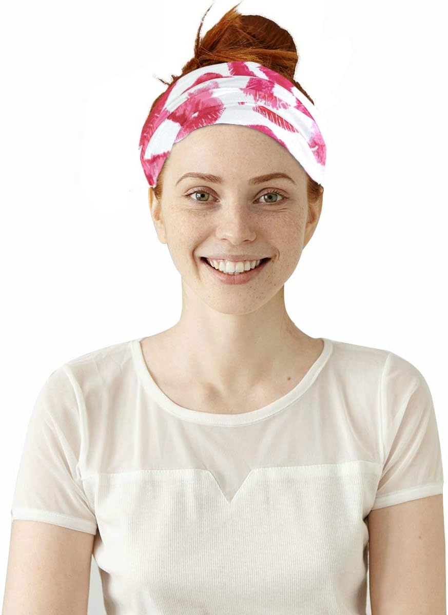 My Little Nest Balaclava Face Scarf Cover Pink Red Lips Print