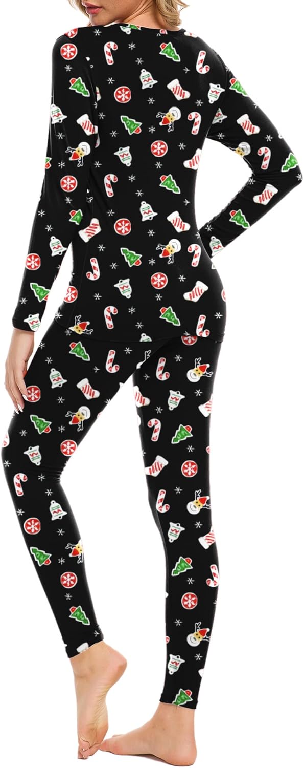 LOMON Christmas Thermal Underwear Set