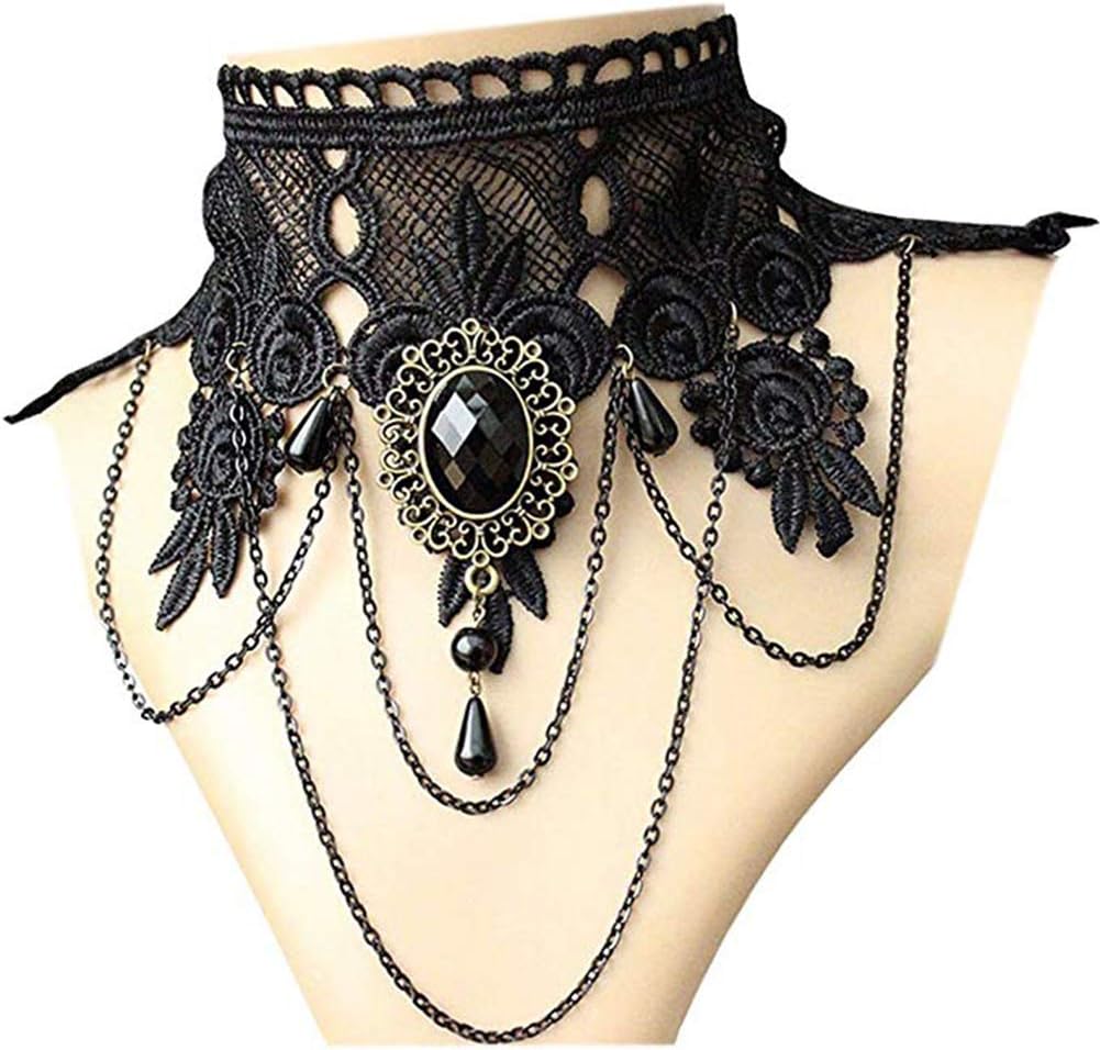 iWenSheng Steampunk Halloween Choker Necklace for Women