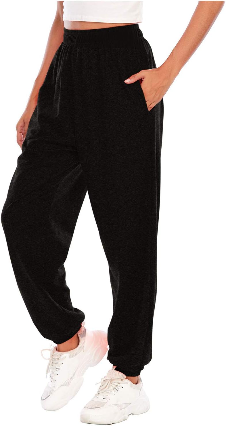 Womens High Waisted Faux Leather Sweatpants