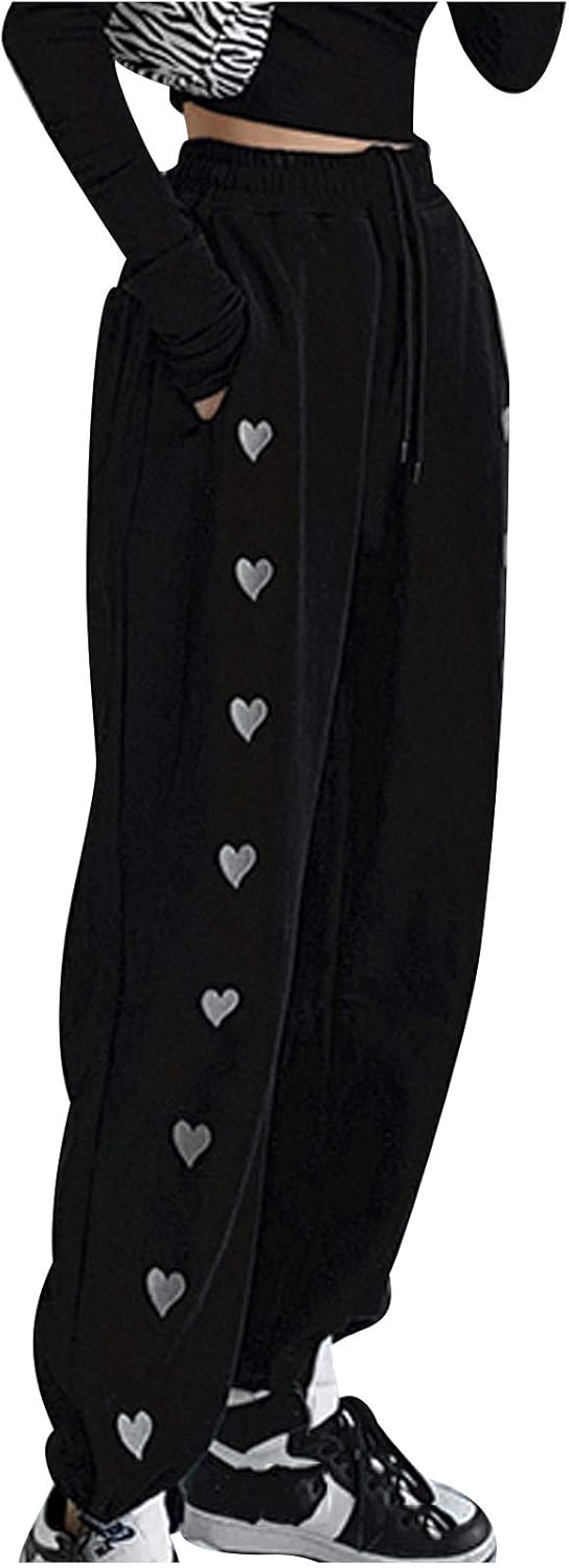 Trendy Plus Size Womens High-Waisted Jogger Sweatpants with Pockets