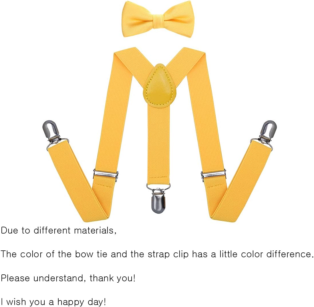 WELROG Kids Suspender Bow Tie Sets