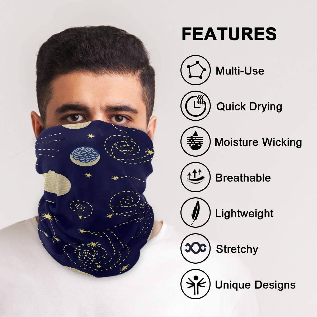 Unisex Face Cover Scarf UV Protection Quick Dry