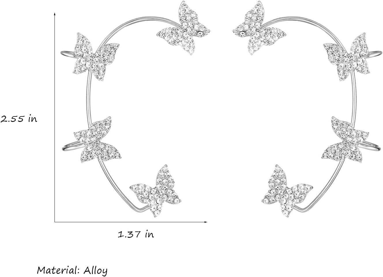 Stunning Butterfly Rhinestone Earrings for Women