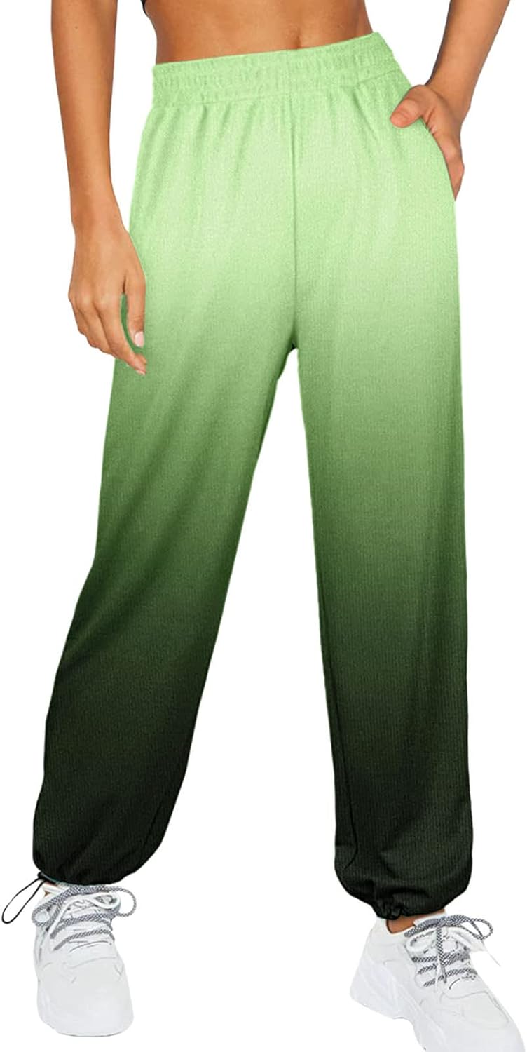 SDbrld Christmas Sweatpants Womens Winter Sherpa Fleece Drawstring with Print
