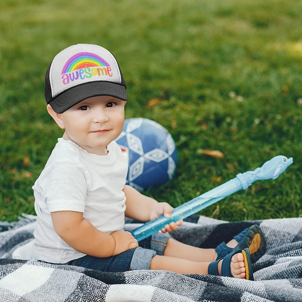 Kids Trucker Hat Rainbow Motivational TeamworkAdjustable