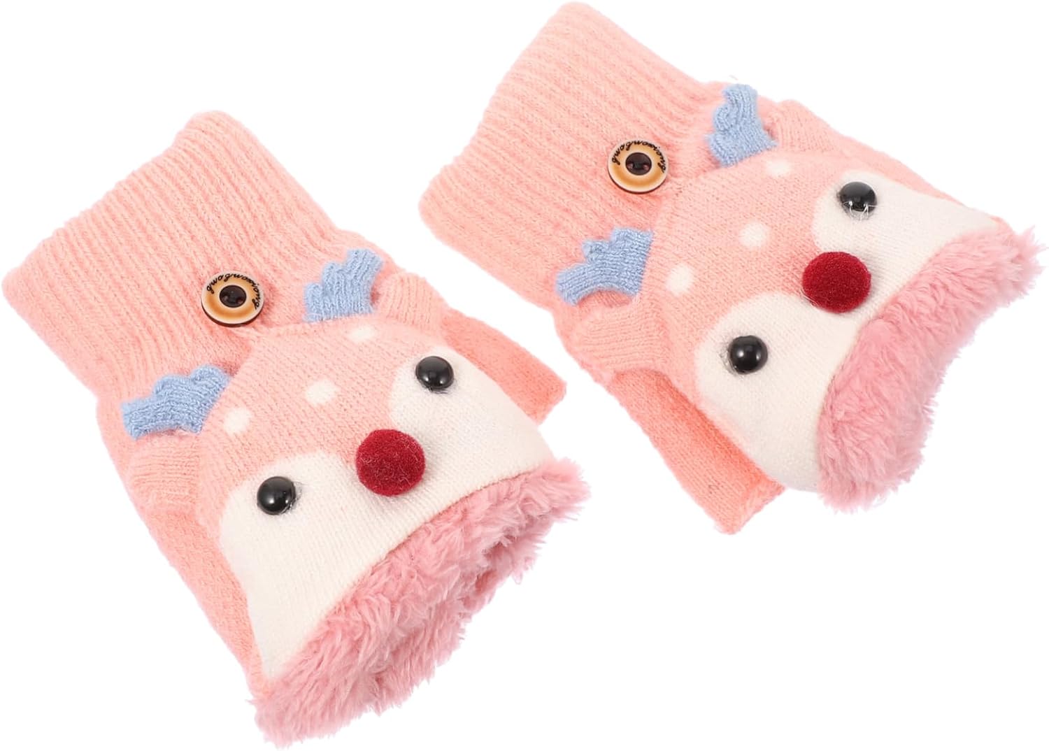 1-Pair Half Finger Woolen Gloves for Boys