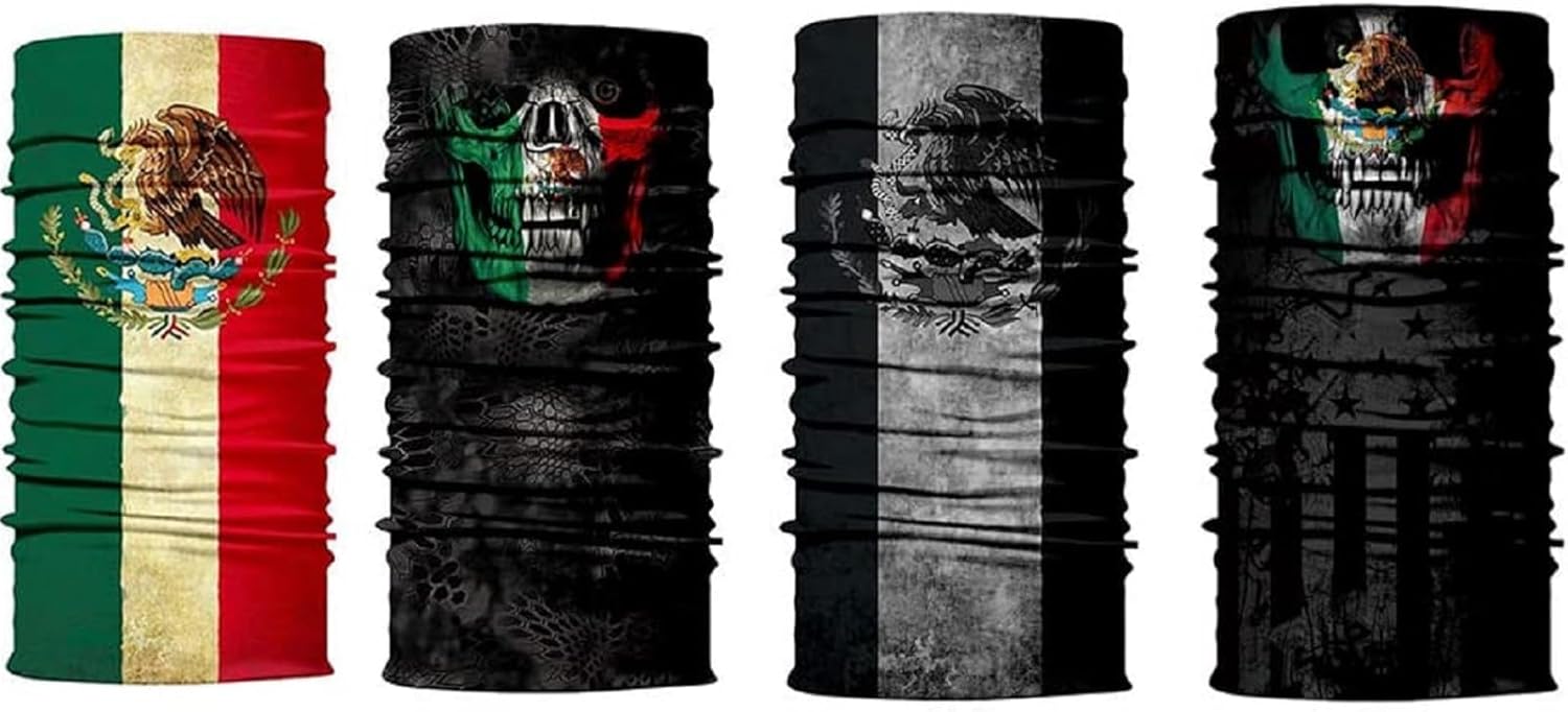Smagiv 4-Pack 3D Mexico Eagle Skull Face Scarf