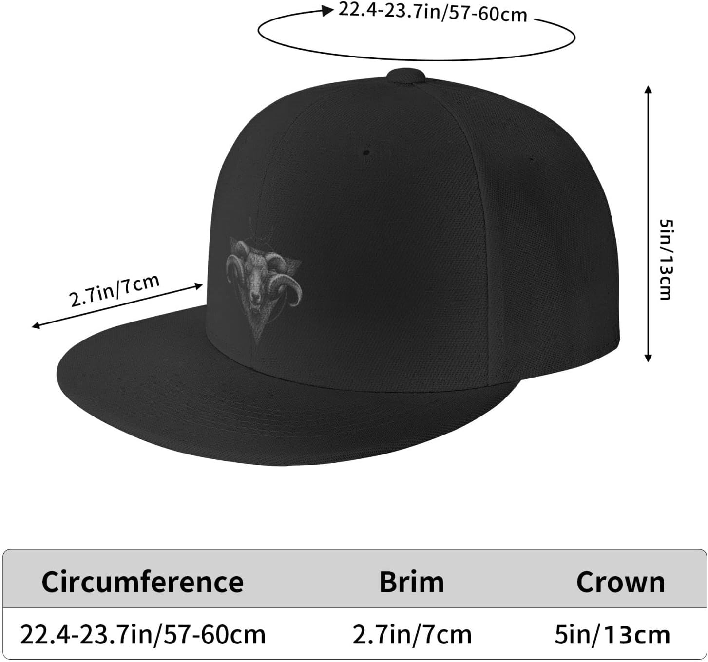 Allgobee Snapback Hat Baphomet Satanic Goat Head Trucker Cap